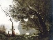 Jean Baptiste Camille  Corot souvenir de mortefontaine oil on canvas